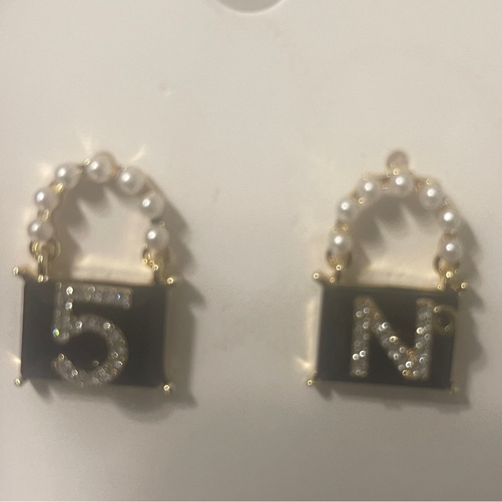 Letter and number earring